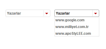 jquery css açılır menü (drop down menu)